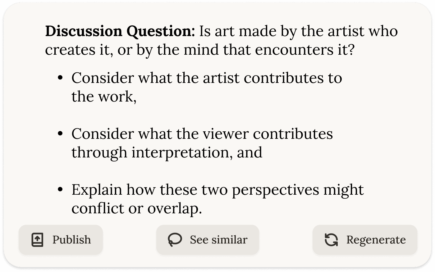 Example question interface